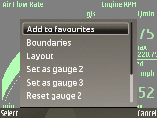 OBDscope gauge settings