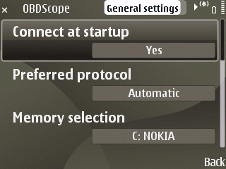 OBDscope general settings