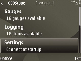 OBDscope main menu 1