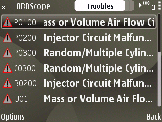 OBDscope trouble code viewer